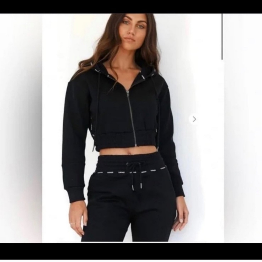 Lounge apparel scrunchie sweatshirt and sweatpants